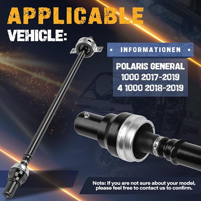 Rear Propeller Drive Shaft Prop Fit for Polaris General 1000 2017-2019 | Fit for Polaris General 4 1000 2018-2019, OE 1333918