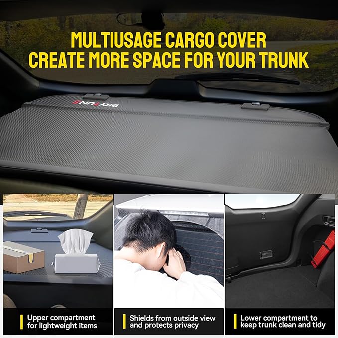 Cargo Cover for Mazda CX5 2017-2026, Retractable Trunk Cover Anti-Peeping Privacy Shade for 2025 2026 Mazda CX5