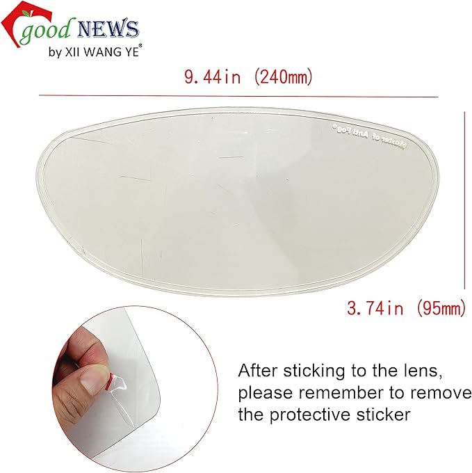 XII WY Motorcycle 3/4 open face Helmet Shield Insert - Photochromic Anti-Fog Film, Transitional Visor, Clear to Indigo Tint, Sun-Responsive, Transparent Indoors