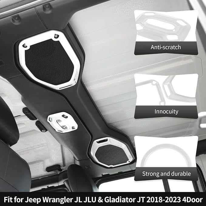 23PCS Full Set Interior Decor Trim Kits Fit for 2018-2023 Jeep Wrangler JL JLU & Gladiator JT 4Door Dashboard Cup Holder Headlight Switch Gear Shift Roof Speaker Map Light Inner Door Bowl Trim