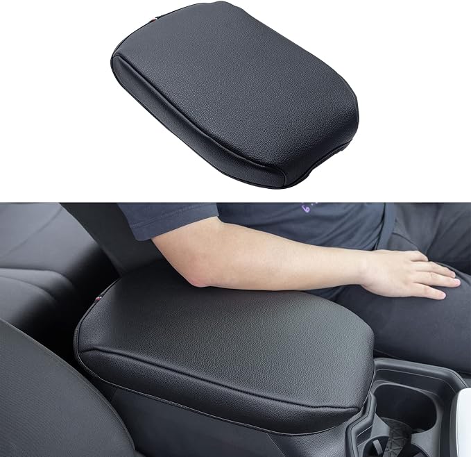JDMCAR Center Console Tray Organizer (Blue Trim) and Center Console Cushion Compatible with RAV4 2022 2021 2020 2019 Accessories