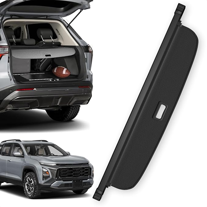 Trunk Cargo Cover for Chevy Equinox GMC Terrain 2025 2026, with Carbon Fiber Texture, Anti - Peeping Retractable Security Shade for Privacy, SUV Accessories (No Equinox EV)