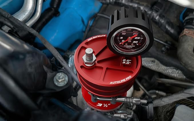 AutoLine Pro 3.5" (89mm) Premium BoostCap Turbo Boost Leak Tester - 6061 Billet Aluminumst Cap - 30 PSI Gauge - Detects Intercooler, Charge Pipe & Intake Leaks
