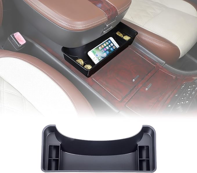Center Console Organizer Tray Compatible with Cadillac Escalade 2007-2014, ABS Armrest Front Storage Box Organizer Tray for Escalade Accessories