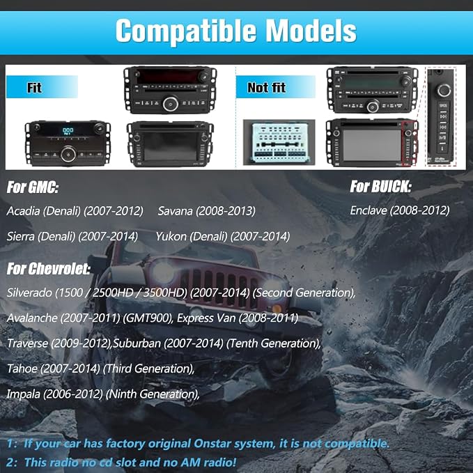 AWESAFE Car Stereo for Chevy Silverado GMC Sierra Yukon 2007-2013, Android GPS Navigation Head Unit Radio Replacement with CarPlay Android Auto Multimedia Video Player - with Backup Camera