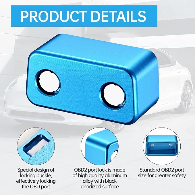 OBD2 Port Anti-Theft Lockout Tool, OBD Port Protector for Cars/SUV/Trucks、obd2 Lock Anti Theft Protector (Blue)