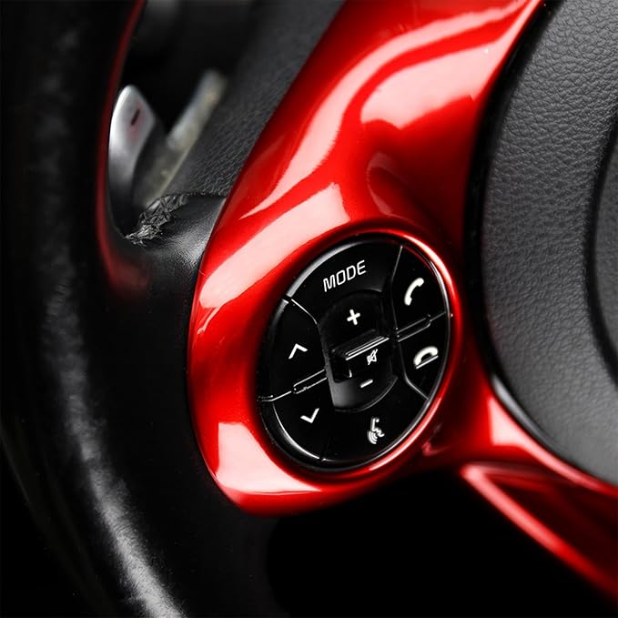 Premium Car Steering Wheel Handle Frame Cover - Anti-Slip Grip, Durable & Stylish Design Compatible with Kia Soul GT 2020-2025 Accessories (Red)