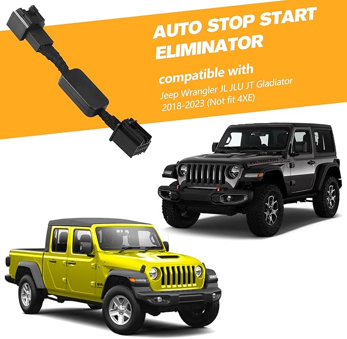 Auto Start Stop Eliminator Fit for Jeep Wrangler JL JLU JT Gladiator 2018-2023 (Not fit 4XE), Plug & Play Car Start Stop Eliminator, Auto Start-Stop Disabler Accessories