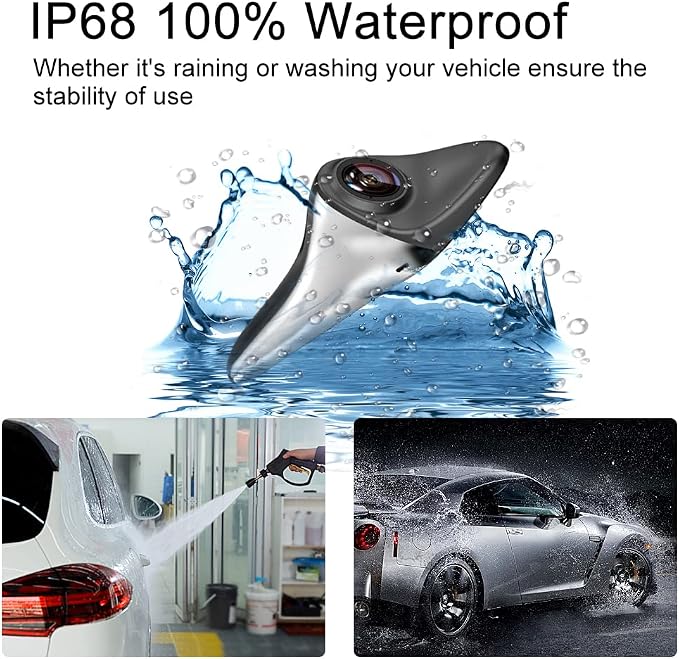Side View Camera 7 inch HD Surveillance System, IP68 Waterproof Blind spot Camera with HD LCD Screen Parking Assistance System, Silver