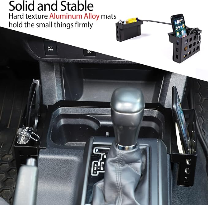 Toyota Tacoma 2016-2023 Console Organizer - Center Console Storage Box with Phone Storage, Both Sides Storage Box, Accessories