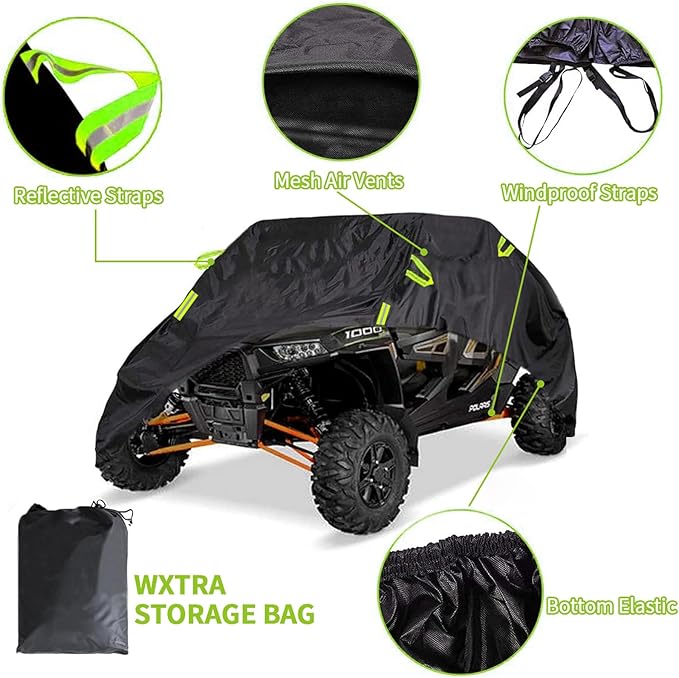 2-3 Seaters UTV Covers Waterproof Outdoor,Heavy Duty Fadeless Oxford Cloth,Windproof All Weather Side by Side Covers Accessories for Polaris RZR Cover 2 Seater Can-Am Yamaha Honda,126Lx59Wx67H Inches