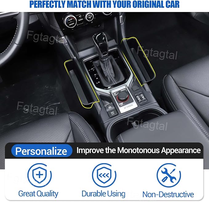 Gear Shift Organizer Tray Compatible with Subaru Forester 2019-2025, Center Console Shifter Storage Box, ABS Storage Tray, Create Extra Storage Space for Driver and Passenger