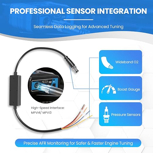H021-002-06 Sensor Input Cable Compatible with HP Tuners MPVI2 MPVI3 MPVI4, Analog CAN Bus Input Cable, 0–5V External Sensor Wire Harness for OBD2 Data Logging, Cable Only
