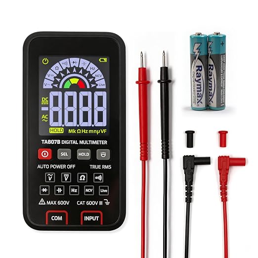 Digital Multimeter 6000 Counts Amp Voltage Tester Auto-Ranging with Backlit Screen, Measures AC/DC Voltage Current Resistance Capacitance Continuity Diode Live Wire Test NCV for Automotive, Household