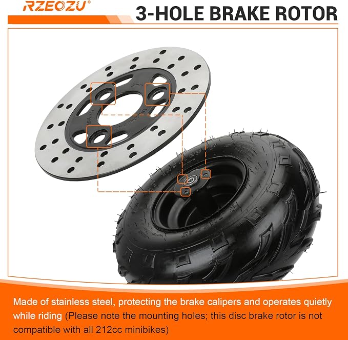 Mini Bike Hydraulic Brake Kit with Rear Disc Brake Rotor Replacement for Mega Moto B212 Coleman B200RSV B200 200cc Minibike Parts 7/8 Left Brake Master Cylinder