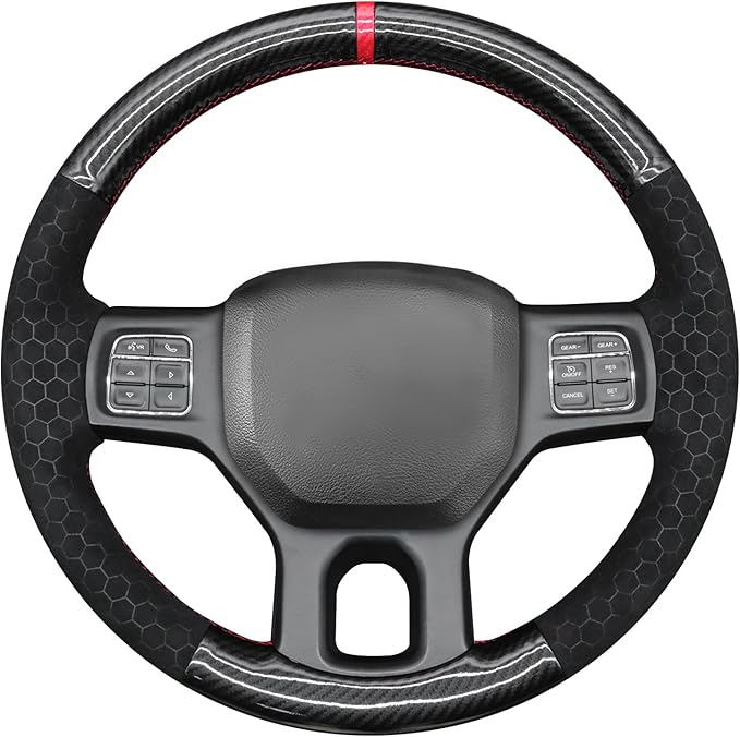 MEWANT Stitching Steering Wheel Cover Wrap for Dodge RAM 1500 2012-2018 1500 Classic 2500 Ram Truck Interior Accessory