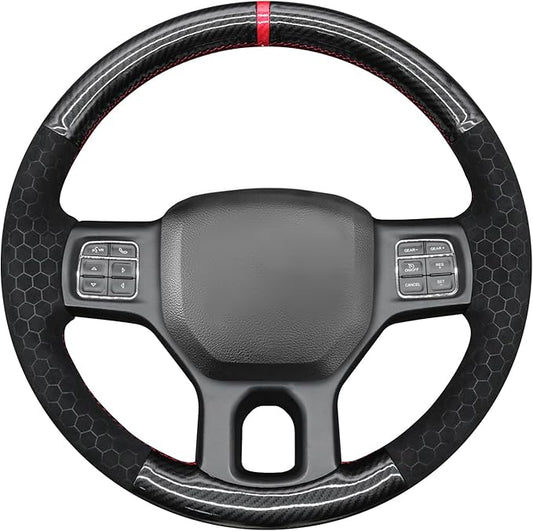 MEWANT Stitching Steering Wheel Cover Wrap for Dodge RAM 1500 2012-2018 1500 Classic 2500 Ram Truck Interior Accessory