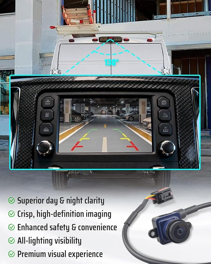 68284643AC Rear View Backup Camera Fit for Ram ProMaster 1500 2500 3500 2016-2023, Reverse Camera Replacement, HD Night Vision Waterproof