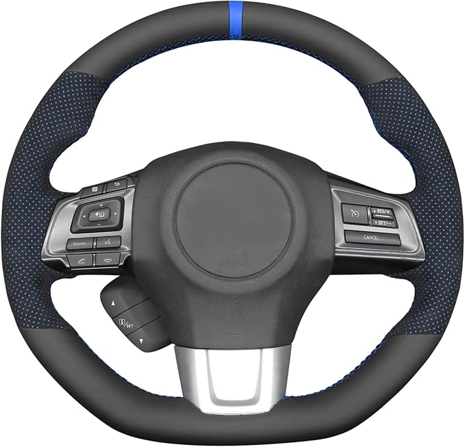 MEWANT Hand Stitch Steering Wheel Cover Wrap for Subaru WRX / WRX STI 2015-2021 - Steering Wheel Accessories