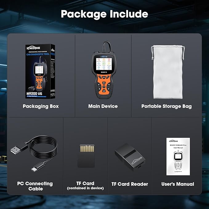 All Systems OBD2 Scanner, MA200 V6 Car Code Reader for Most Car Models of 6 Manufacturing Groups, with 6 Services Full OBD2 Live Data Battery Test Diagnostic Scan Tools Lifetime Free Upgrade