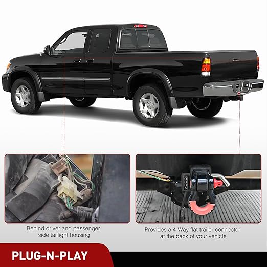 Nilight 4 Pin Trailer Wiring Harness Kit 55379 Compatible with 1989 1990 1991 1992 1993 1994 1995 Pickup 2000 2001 2002 2003 2004 Tacoma Vehicle Standard 4 Way Hitch Harness