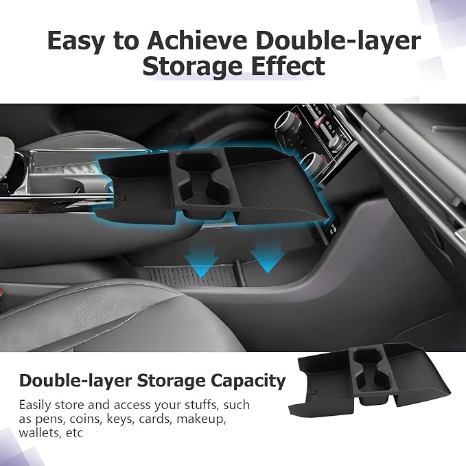 LUWU 2026 Tucson Accessories for 2025-2026 Hyundai Tucson Lower Console Organizer Armrest Box Organizer Only Fit for Tucson Hybrid/Limited - NOT for 2022-2026 Tucson with Automatic Transmission