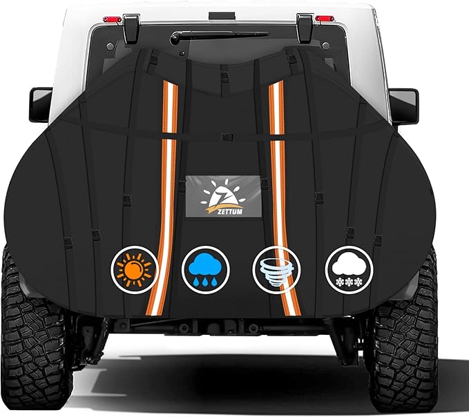 Zettum Bike Cover for Transport 2 Bike - 600D Travel Bike Covers for 2 Bikes on Rear Bike Rack Waterproof & Heavy Duty, Outdoor Full Bicycle Rack Cover for Two Bikes on Car Hitch Storage