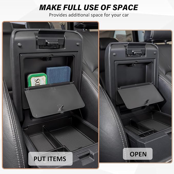 JKCOVER Glove Box Divider Organizer and Center Console Hidden Organizer Compatible with 2025+ Toyota 4Runner(6th Gen 4Runner) Accessories Insert Storage Black ABS Plastic
