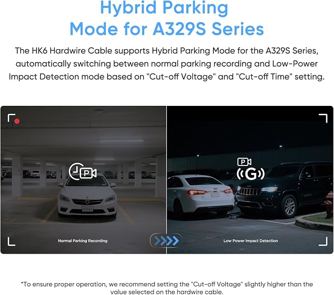 VIOFO Type-C HK6 Acc Hardwire Kit with 8PCS Full Set Circuit Fuse Tap for A329S Series/ A119M Pro, Support Hybrid Parking Mode, Automatic Voltage Display, Low Power Consumption