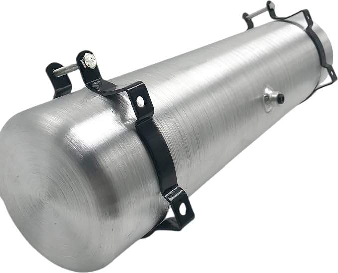 JSD 2 5/8 Gallon 6" x 24" Aluminum Spun Gas Tank Fuel Tank End Fill 1/4" NPT Outlet - for mini bike,go kart