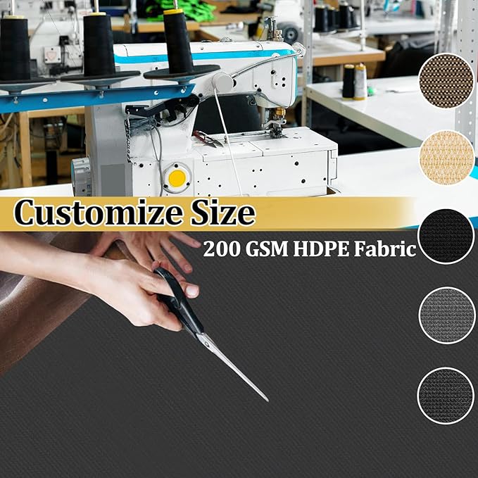 Shade&Beyond Customized Size 5' X 18' Shade Cloth with Grommets, 90% UV Protection UV Protection Mesh Tarp Sun Screens for Patio GN04, Dark Gray