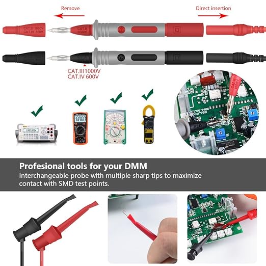 Whole Set Multimeter Test Lead Kits Set Essential Automotive Electronic Connectors Cables Hand Tool Battery Tester & Auto Diagnostic Tools