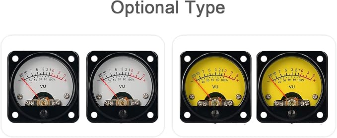Pongnas 2PCS VU Meters, Multimeter Tester Multimeters with Adjustable Resistor CQ-45-Y for Power Amplifier