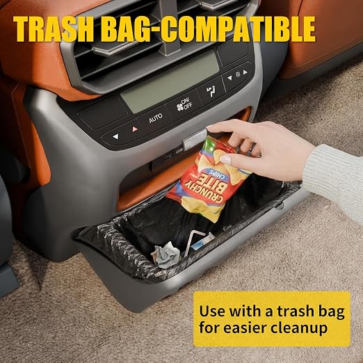 Trash Can Compatible with 2023-2025 2026 Honda Pilot Trash Bin Magnetic-Closure Garbage Can Magnetized Trash Bin Extra Rear 2nd Row Storage Box for 2024 Pilot Accessories