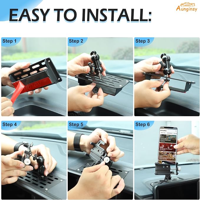 Aunginsy Center Console Dash Phone Mount Compatible with Ford Maverick 2022 2023 2024, Car Dashboard Mobile Phone Bracket Instrument Table Organizer Storage Tray Groove Cell Phones Holder Accessories