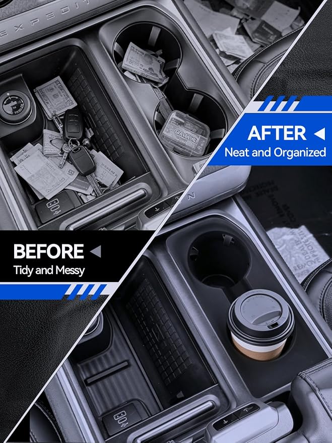 for Expedition Cup Holder 2025-2026 Expedition(Active/Platinum/Tremor/King Ranch) Accessories 2 Pcs Silicone Center Console Cup Holder Insert Durable