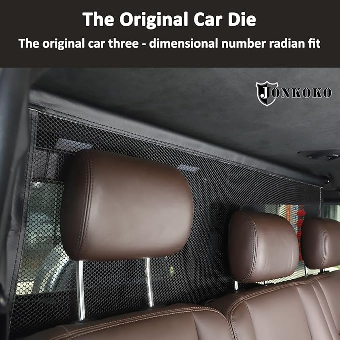 Pet Net Vehicle Safety Mesh Dog Barrier for Mercedes Benz G Class W463 2004-2018, Black Polyester, Plastic Buckle & Hook Fasteners, Car Compatible