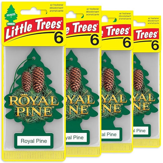 LITTLE TREES Car Air Freshener | Hanging Tree Provides Long Lasting Scent for Auto and Home | Royal Pine, 24 Air Fresheners