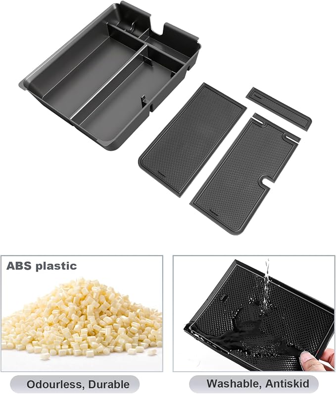SKTU 2-Pack for 2026 Honda Passport Center Console Organizer 2026+ Passport Console Tray & Wireless Charging Mat Honda Passport 2026 Accessories Rubber Console Non-Slip Pad