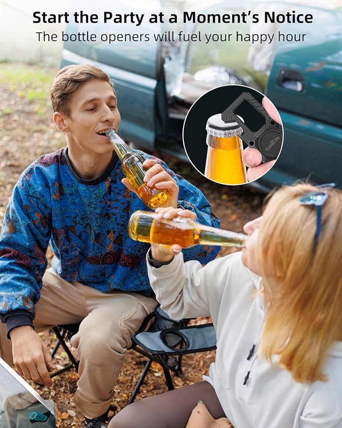 ExtreLife Keychain, Works with Apple Find My, Bottle Opener, Carabiner Car Key Chains with Gps Tracker