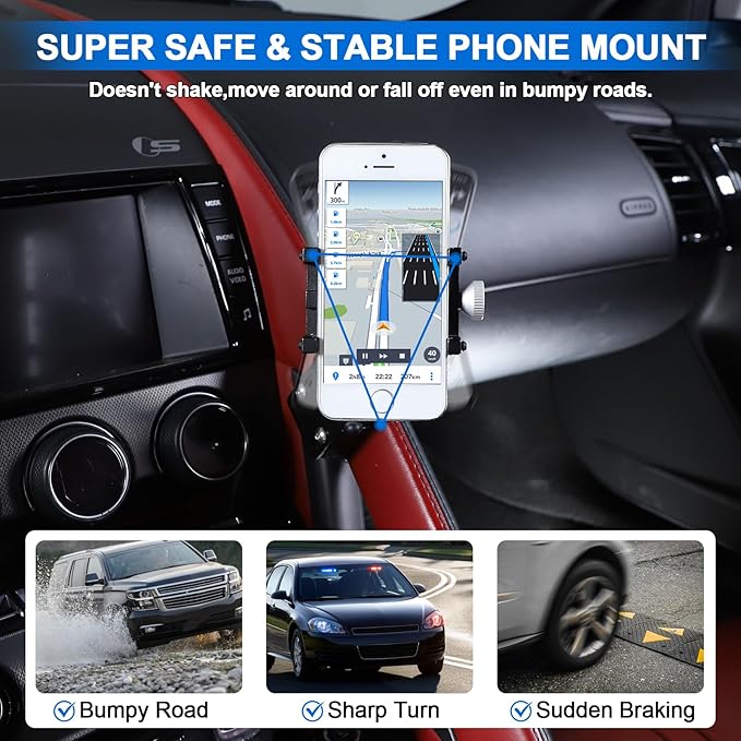 Daeiclru Car Central Control Armrest Phone Mount Compatible with Jaguar F-Type 2013-2024, Cell Phone Holder Auto Mobile Phone Holder Accessories (Style H)