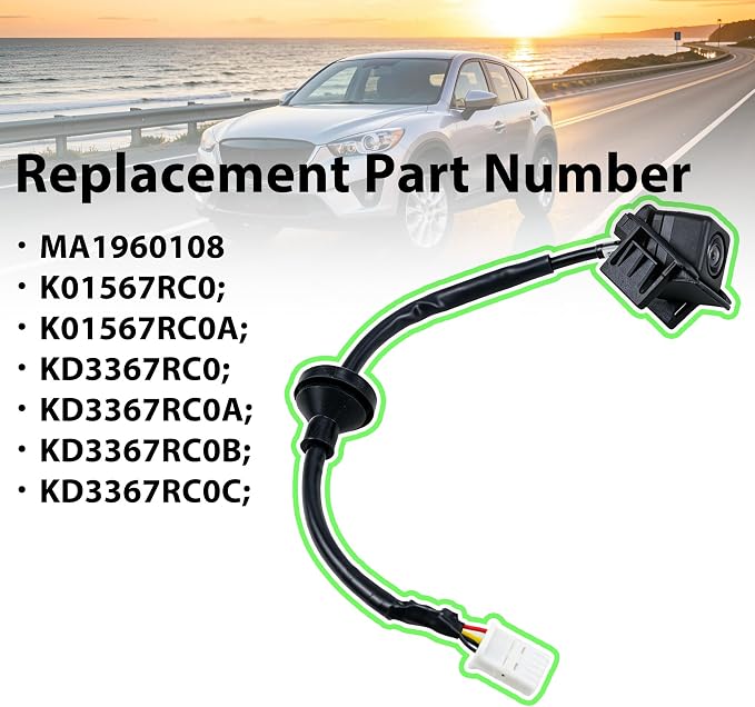 Rear View Backup Camera Compatible with Mazda CX-5 2013-2016 Parking Assist Camera Replace#MA1960108, K01567RC0A, K01567RC0,KD3367RC0,KD3367RC0A,KD3367RC0B, KD3367RC0C