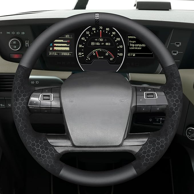 MEWANT Hand Sewn Steering Wheel Cover Wrap for Volvo VNL VNR FM FH 2017-2025 Steering Wheel Accessories for Volvo FM