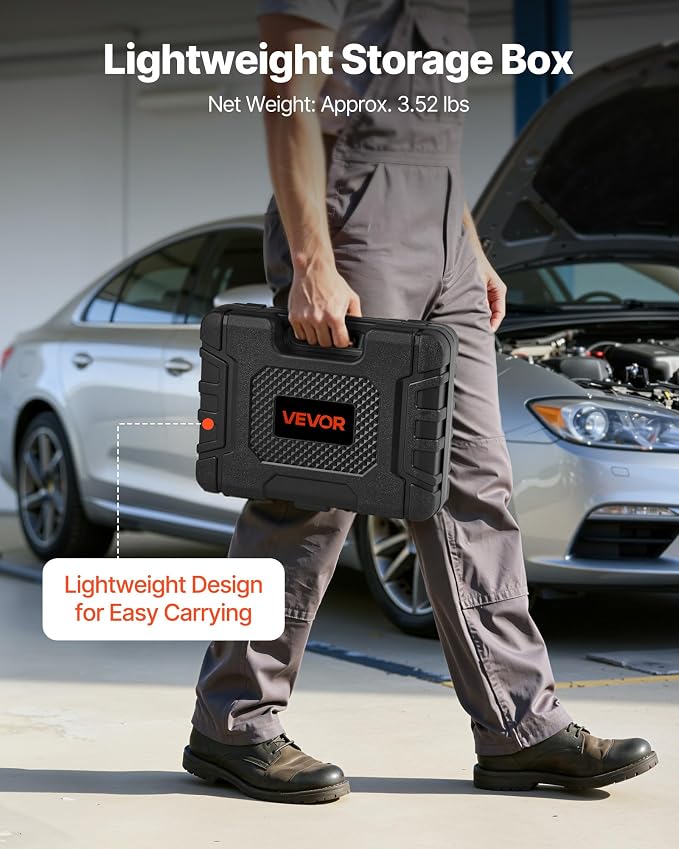 VEVOR Engine Cylinder Compression Tester Kit, Pressure Gauge Range of 0-100 PSI, Automotive Leak Down Tester Kit with 4 Adapters, 2 Metal Tubes, Pressure Check & Leakage Rate Test on Cars, Motorcycles