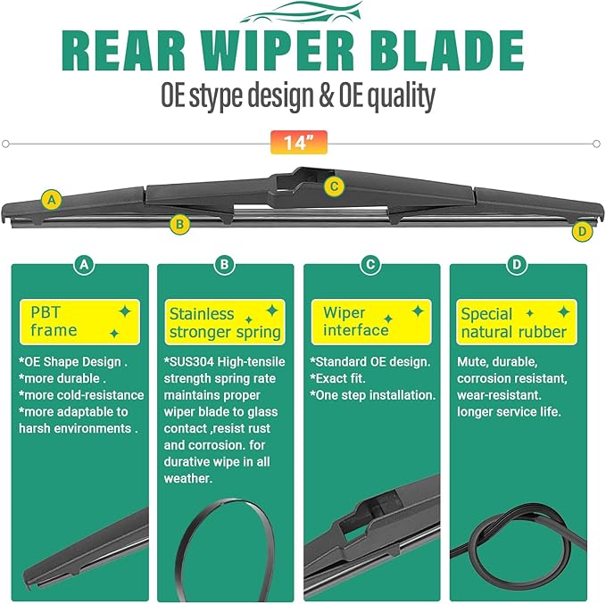 24" 18" 14" Windshield Wiper Blades for Mazda CX5 CX9 CX-5 CX-9 2017 2018 2019 2020 2021 2022 2023 2024 2025 OEM Replacement Premium All season Wiper Blades (Set of 3)