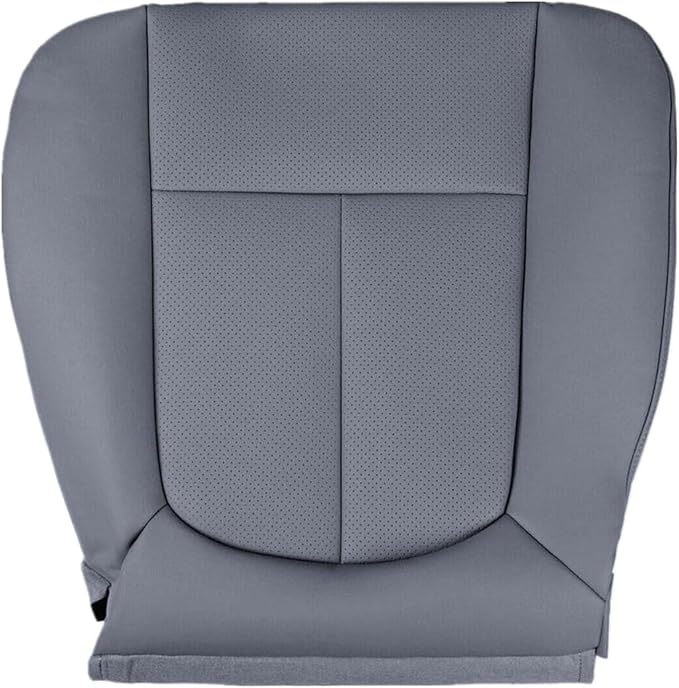 SecosAutoparts Gray Front Driver Side Bottom Replacement Leather Seat Cover & Top Lean Back Compatible with Ford F150 Lariat 2009 2010 2011 2012 2013 2014