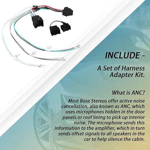 Harness Adapter Kit with ANC Defeat Harness Compatible with 2014-2018 Silverado/Sierra 2016-2024 Camaro 2014-2019 C7 Corvette(for Select GM Vehicles with Bose Stereo)
