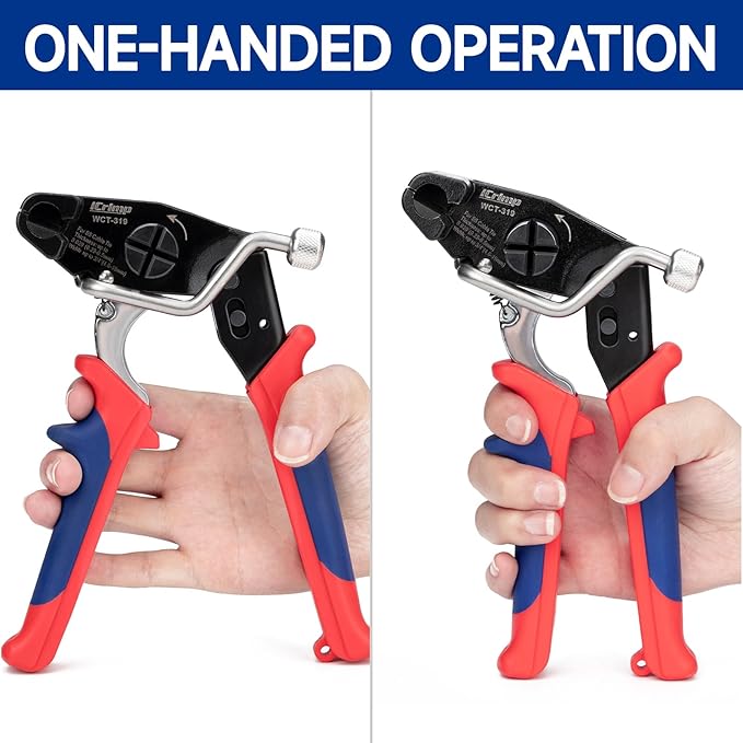 IWISS WCT-319 Stainless Steel Banding Strap Tool for Fastening & Cutting up to 19mm SS Zip Ties, c/w 100pcs SS Zip Ties & Cable Tie Removal Tool