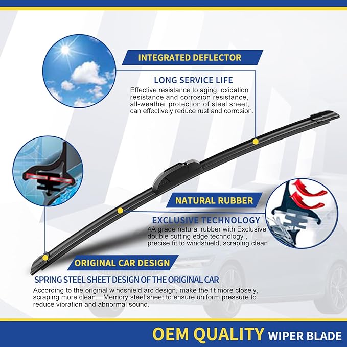 3 wipers Replacement for 2018 2019 2020 2021 Chevrolet Equinox 2018 2019 2020 2021 GMC Terrain Windshield Wiper Blades Original Equipment - 24"+18"+12" (Set of 3) U&J HOOK