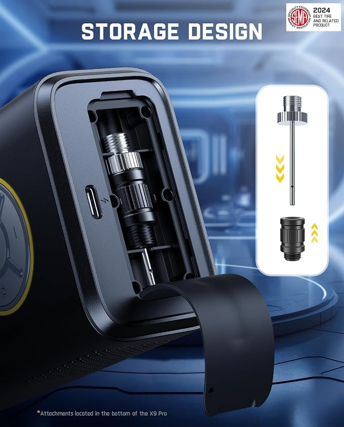 X9 Pro Portable Tire Inflator and Air Pump Hose Adapter LH02